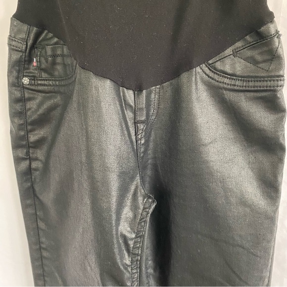 Vigoss Maternity Jeans Wax Coated Slim Fit Size 27 Black - Picture 4 of 13